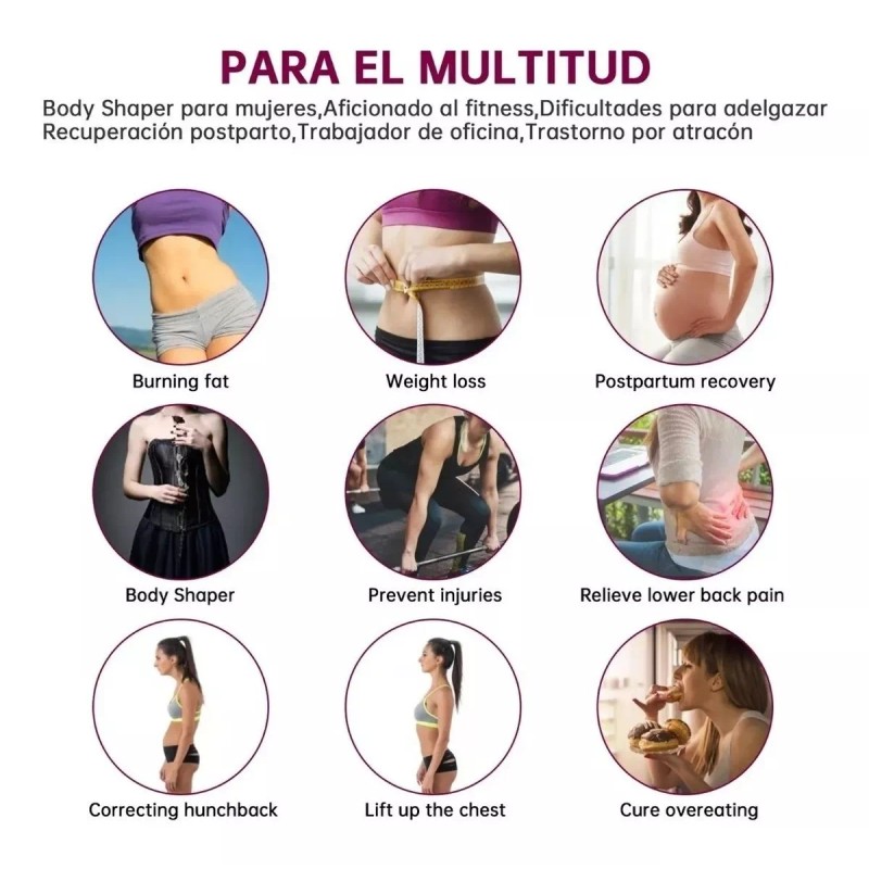 CNZHENGRUI-MXF Faja Reductora De Látex De 4 Hileras Con Broches