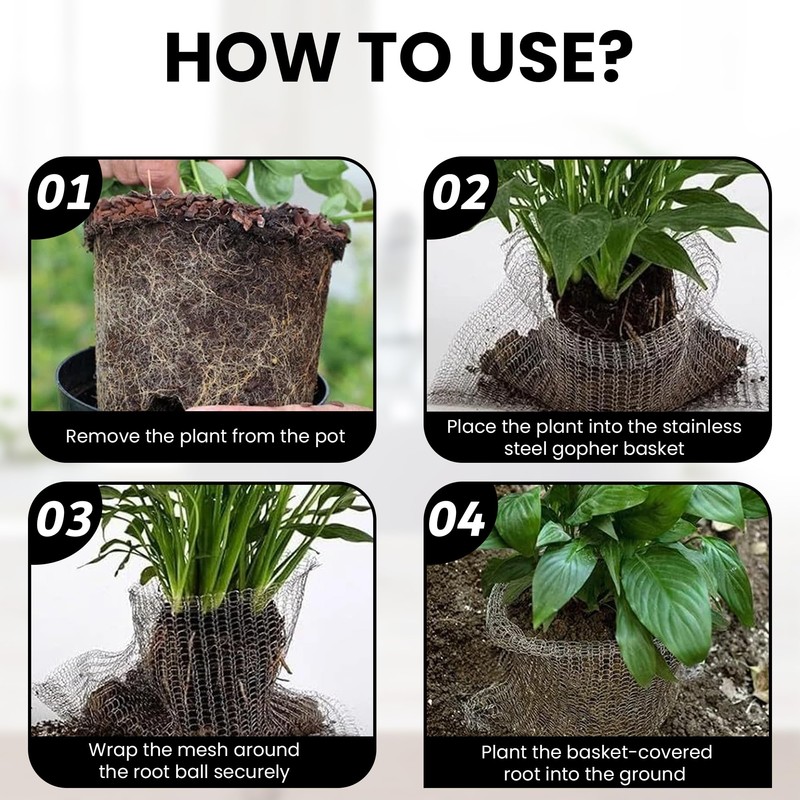 GISSAN Gopher Baskets for Plants – 5 Gallon Root Guard