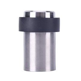 4 x Door Stops Stainless Steel for Floor Mounting (for Screwing / Drilling) Stainless Steel Design Door Stopper Buffer Diameter 32 mm, 60 mm High