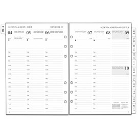 A5 Mid Year Diary Refill 2025 2026 Vertical, 1 Week on 2 Page with Time, Monthly Tabs, Extra Notes Contact, August.25 to July.26 Weekly Planner for Appointments, Academic Diary 2025 2026