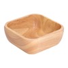 Rubber Wood Salad Bowl Handcrafted Simple Stylish Square Bowl Tableware