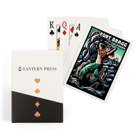 Lantern Press Fort Bragg, California, Mermaid, Scratchboard (52 Playing Cards, Poker Size Card Deck with Jokers)