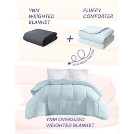 YnM Weighted Blanket King/CA King 20lbs, The Heavy Oversized Weighted Comforter, Warm & Fluffy Throw (Green, 20lbs, 104" Lx90 W)