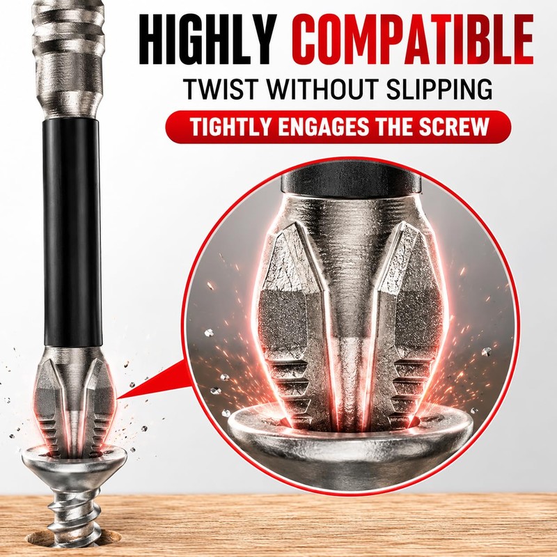 High Magnetic Drill Bit Set: K5 Impact Resistant Anti-Slip Bits,
