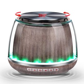 XRDZYXGS Bluetooth Lautsprecher, 360° drehbarer Plattenteller und RGB-Beleuchtung, 6-8 Stunden Spielzeit, Zwei Lautsprecher für Musik, Bluetooth 5.2, kristallklarer Klang, Tragbar für zu Hause/Partys