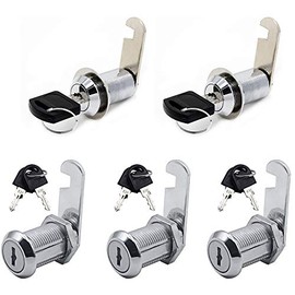 5 pcs Mailbox Lock Cam Lock,Security Cam Locks 30mm,File Cabinet Lock, Drawer Lock for Locker Drawer Cupboard Toolbox Letter Box, Each Lock has Different Keys