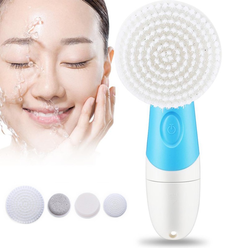 4 in 1 Waterproof Electric Cleansing Face Brush Include Detachable