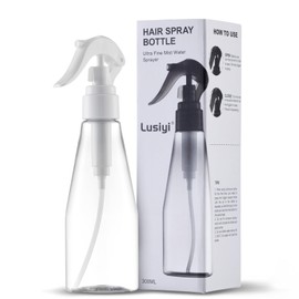 Lusiyi 10 oz Continuous Spray Bottle for Hair, Ultra-Fine Water Spray Bottle for Cleaning, Plants, Pets (Plastic, White, 300ml)