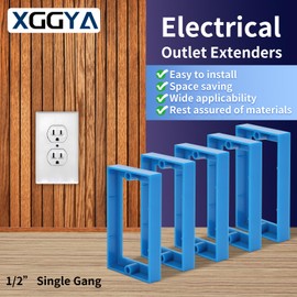 XGGYA Single Gang Receptacle Outlet Box Extenders 1/2",Include 2Screws (6-32 x 1.25),Electrical Outlet Extender for Electrical Outlet Box & Electrical Outlet Switches, Blue (Pack of 1)