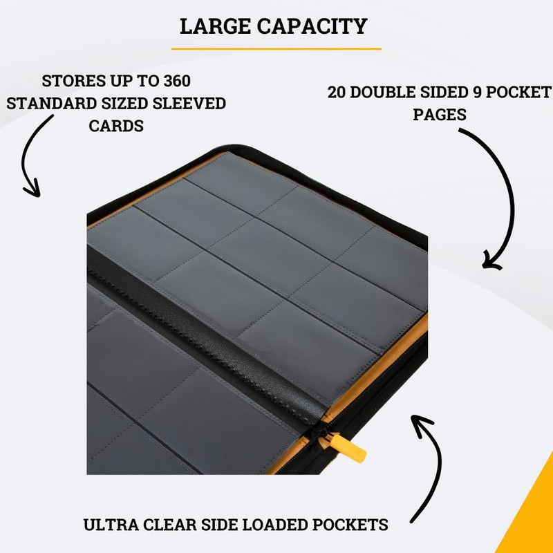 Card Guardian - 9 Pocket Premium Binder with Zipper for