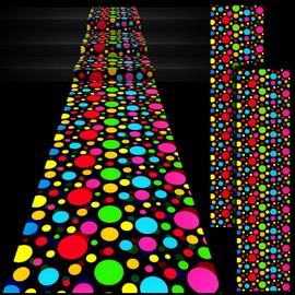 Mixweer 3 Pcs 118 x 39 Inch Disposable Circle Dot Neon Floor Without Glowing 80 90s Party Decorations DIY Plastic PE Dance Floor Neon Carpet Runner Aisle Runner Birthday Disco Wedding Party Favors