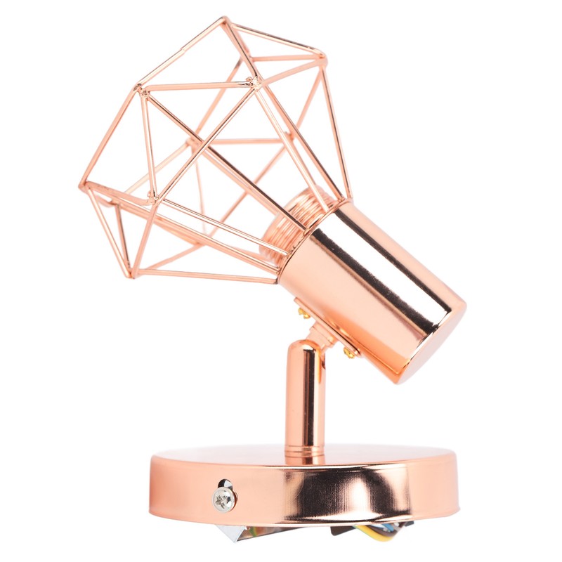 Swing Arm Wall Lamp 350 Degree Rotary Cage Shade Iron