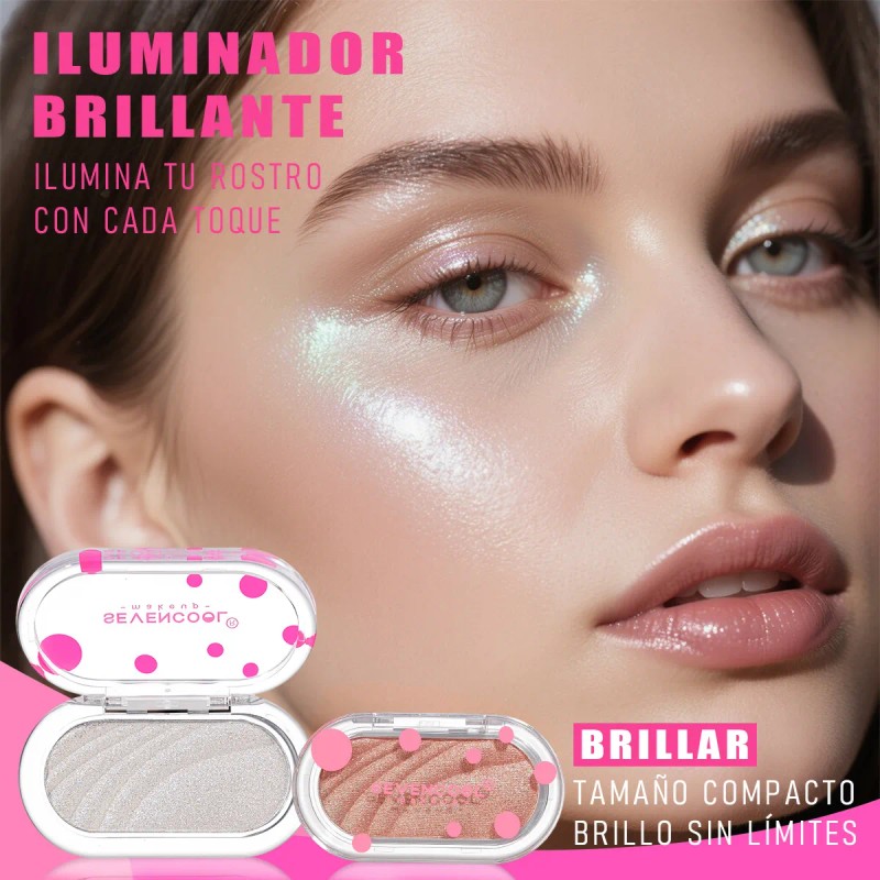 Iluminador En Polvo Hadas Glitter Highlighter Ligera Y Suave