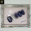 Silent night sky handmade nail tips - Long round /