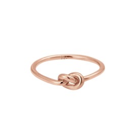 Elli Women's 925 Sterling Silver Rose Gold Plated Trend Knot Ring, Size N