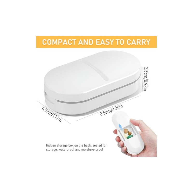 Portable Pill Cutter, Pill Crusher with Stainless Steel Blade, Tablet