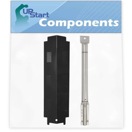 BBQ Grill Heat Shield Plate Tent & Tube Burner Replacement Parts for Charbroil 463441412 - Compatible Barbeque Stainless Steel Pipe Burners & Porcelain Steel Flame Tamer, Guard, Deflector