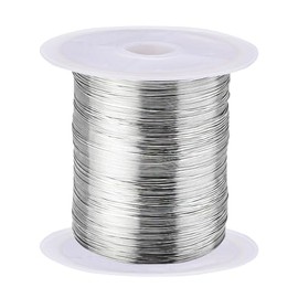 Basteldraht Silberfarben 2 Rollen Schmuckdraht Kupferdraht 100m je Rolle 0,3mm für Schmuckherstellung und Bastelprojekte