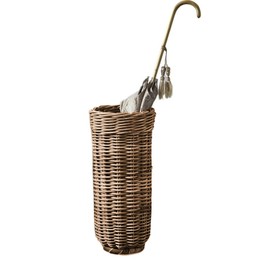 PFLife: Wicker Umbrella Stand Indoor, Umbrella Holder for Entryway, Natural & Handmade Rattan Umbrella Stand for Storing Umbrellas, Walking Sticks & Walking Canes, Drip Tray, Mudroom