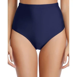 Tempt Me - Pantalones de baño para mujer, diseño retro de cintura alta, con control de barriga, Azul / Patchwork, M