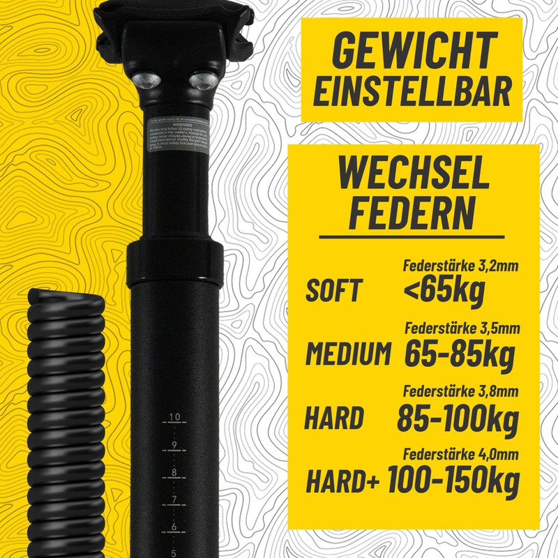 BikePeak Suspension Seat Post Diameter Selectable 27.2/30.9/31.6 mm | 350