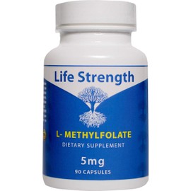 LifeStrength L-Methylfolate 1 MG, Optimized & Highly Bioactive Methyl Folate, 5-MTHF Supplement for Mood and Immune Support, Natural Diet Supplement for Energy, Non-GMO & Gluten-Free, 180 Capsules