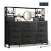 WLIVE 55" W Dresser for Bedroom with 15 Fabric Drawers