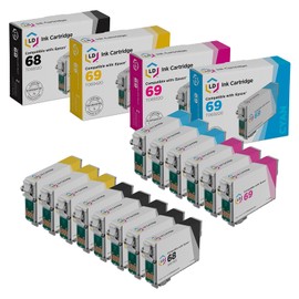 LD Products Remanufactured Ink Cartridge Replacement for Epson 68 & 69 (5 Black, 3 Cyan, 3 Magenta, 3 Yellow, 14-Pack) Compatible with Epson C Series: C120 | Epson CX5000 CX6000 CX7000F | Epson NX415