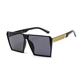 Square Oversized Sunglasses for Women Men Fashion Flat Top Big Frame Shades