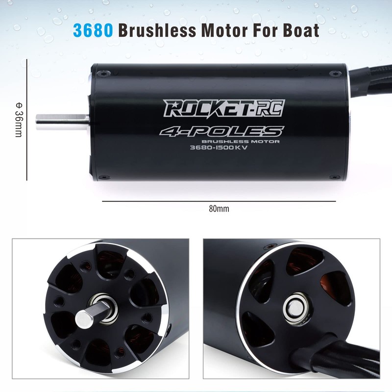 3680 Brushless Rc Boat Motor, Surpass Hobby 1500KV Brushless Motor