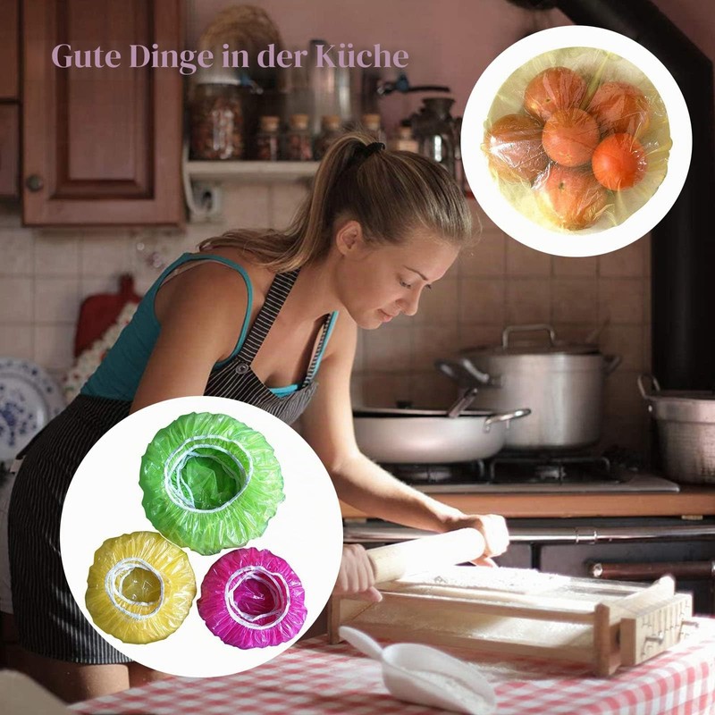 Plastic Food Cover, Pack of 60 Bowls, Cups Covers, Reusable