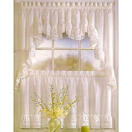 United Cortina Encaje Guirnaldas de Viena, 54 por 38-Inch, Natural, Conjunto de 2