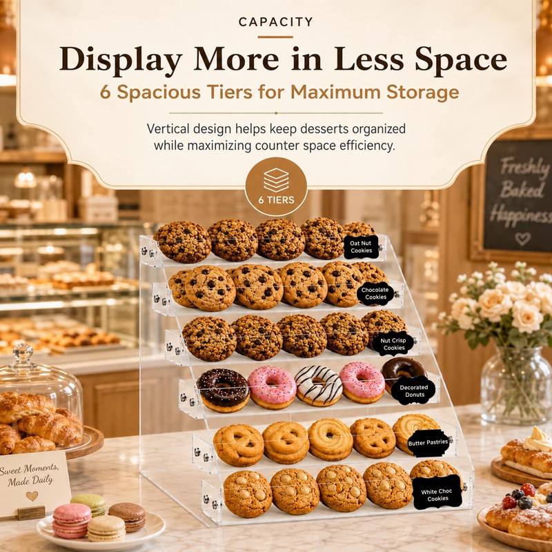 YESGIRL 6-Tier Acrylic Cookie Display Stand