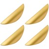 Beruyu Pack of 4 Furniture Handles, Gold, 64 mm, Hole