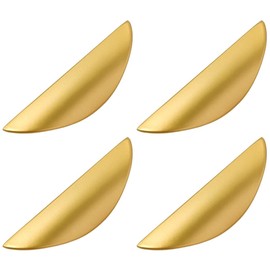 Beruyu Pack of 4 Furniture Handles, Gold, 64 mm, Hole Spacing, Kitchen Handle for Kitchen Cabinets, Cupboard Handles, Drawer Handles, Door Handles with Screw for Cabinet, Furniture, Kitchen