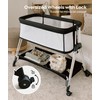 Fodoss Baby Bassinet Bedside Sleeper with Wheels and Storage Tray,4-Sided