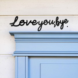 Love You Bye Wood Sign above Door Modern Wall Art, Boho Wood Grain Decor Wall Decor for Express Love and Warm for Family Lovers Gifts Living Room, Hallway, Entryway Valentine Decorations for Home