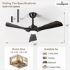BvenuBigLite Black Ceiling Fan with Light: 42-Inch Ceiling Fan 3