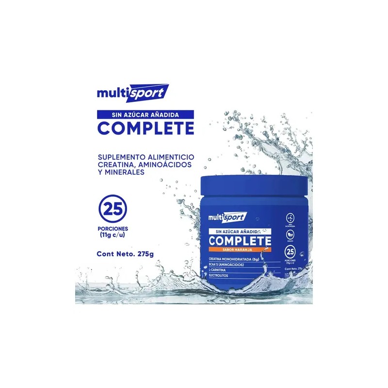 Creatina Multi Sport Complete 25 Serv Bcaa L Carnitina Naranja