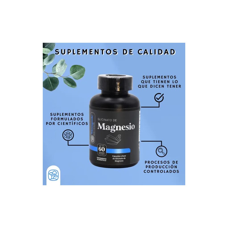 Glicinato Magnesio Momosie Cápsulas 500 Alta Absorción Biodisponibilidad Bienestar Relajación