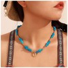 Cimenexe Bohemian Turquoise Bead Choker Necklace Cowrie Shell Pendant Necklace