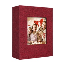 Vienrose 4x6 Photo Album for Photos Linen Cover Black Pages Photo Book Large Capacity Picture Albums for Valentine Wedding Christmas Birthday (Red, 100 pockets)