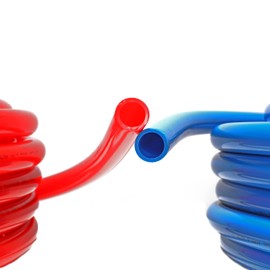 EFIELD 2 Rolls x 100 ft (200 Ft) 1/2-Inch Pex-b Pipe, 30 Pcs 1/2-inch Barb Crimp Brass Fittings, 100 Pcs Cinch Clamps, Clamp Tool, Cutter &Heavy-Duty Canvas Bags,(149)