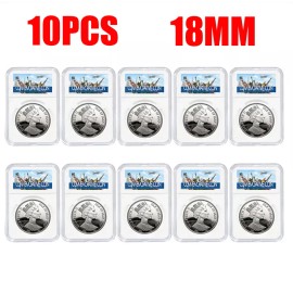 Unbranded 10PC 18MM Holder Protector Coin Display Slab for NGC PCGS Grade Collection Box