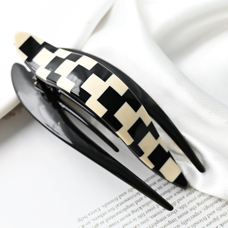 Handmade Celluloid French Design Tortoise Shell Barrettes Side-slide Opening Duck