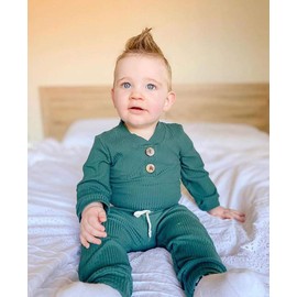 Baby Newborn Girls Boys Long Sleeve Clothes Striped Romper & Pants Set Infant Fall Winter Cotton Outfits