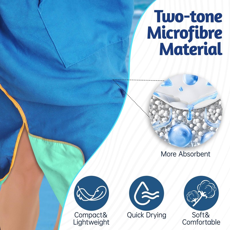 Jokisa Bath Poncho for Men and Women, Ultralight and Quick-Drying