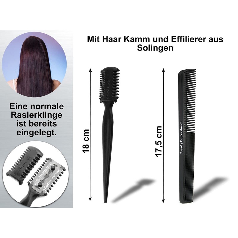 Hairdressing Scissors Set in Case, 5-Piece Set, Thinning Scissors Solingen,