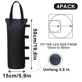 Weights for Gazebo, Pack of 4 Gazebo Sandbags, 800D Oxford Tent Sandbag, Gazebo Weights Sandbags, Fillable Reusable for Gazebo, Folding Gazebo, Tent