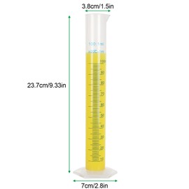 LOLYSIC 10 Pack 100ml Plastic Measuring Cylinders Durable Laboratory Test Tube Flask Measuring Cylinder